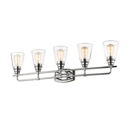 Z-Lite Annora 5 Light Vanity, Chrome & Clear 428-5V-CH